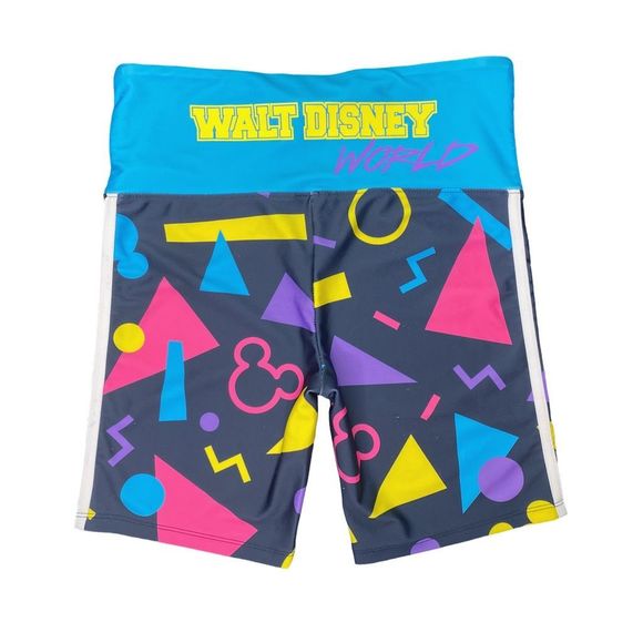 Disney Original Retro 80’s Walt Disney World Geometric Spandex Shorts - Sz Small - Picture 1 of 4